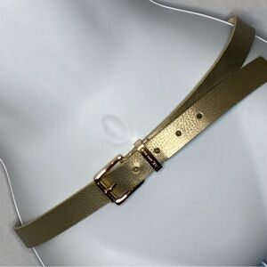 Anne Klein Gold Leather Belt with Buckle size Large